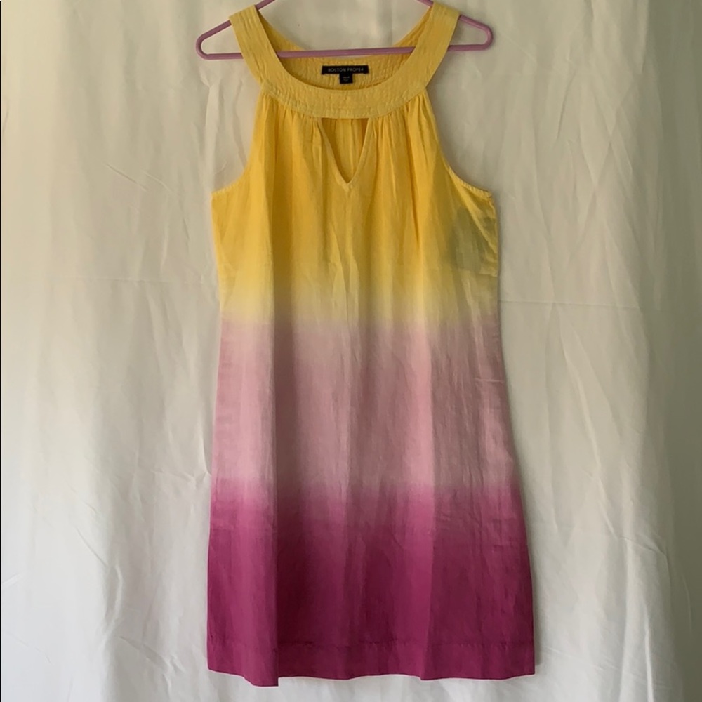 Boston Proper Ombré Linen Shift Dress
